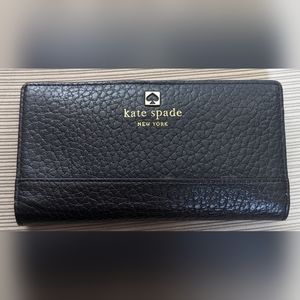 Kate Spade Large Black Leather Wallet